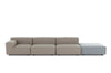 Plastics Outdoor Liberty 3 Seat Sofa with Right Ottoman-Kartell-Space Furniture SG
