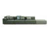 Plastics Outdoor Liberty 3 Seat Sofa with Right Ottoman-Kartell-Space Furniture SG