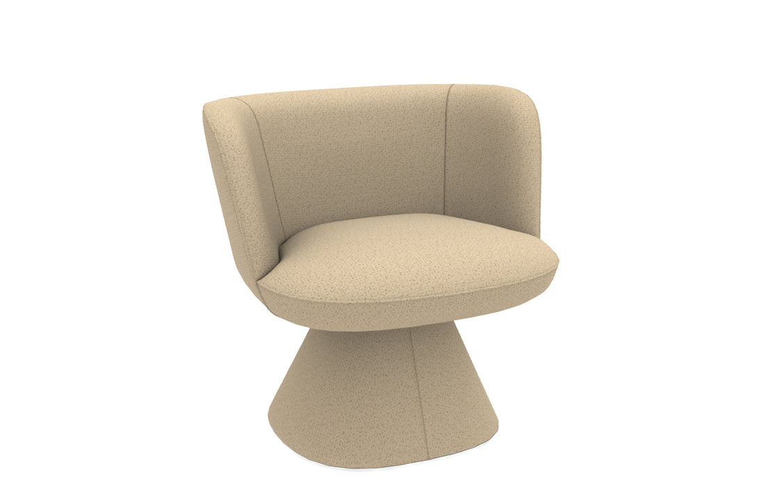 Swivel Small Armchair (with Automatic Return Mechanism) / EVA White Cat Extra Fabric