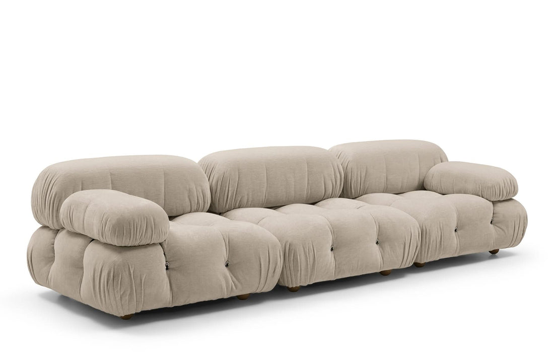 288x96x67 cm / Sofa 288x96x67 cm without Rectangular Ottoman 96x66x40 cm with Low Feet / BELLINI Chalk White Exclusive Edition Fabric
