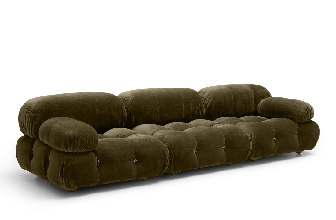 288x96x67 cm / Sofa 288x96x67 cm without Rectangular Ottoman 96x66x40 cm with Low Feet / BELLINI Forest Green Exclusive Edition Fabric