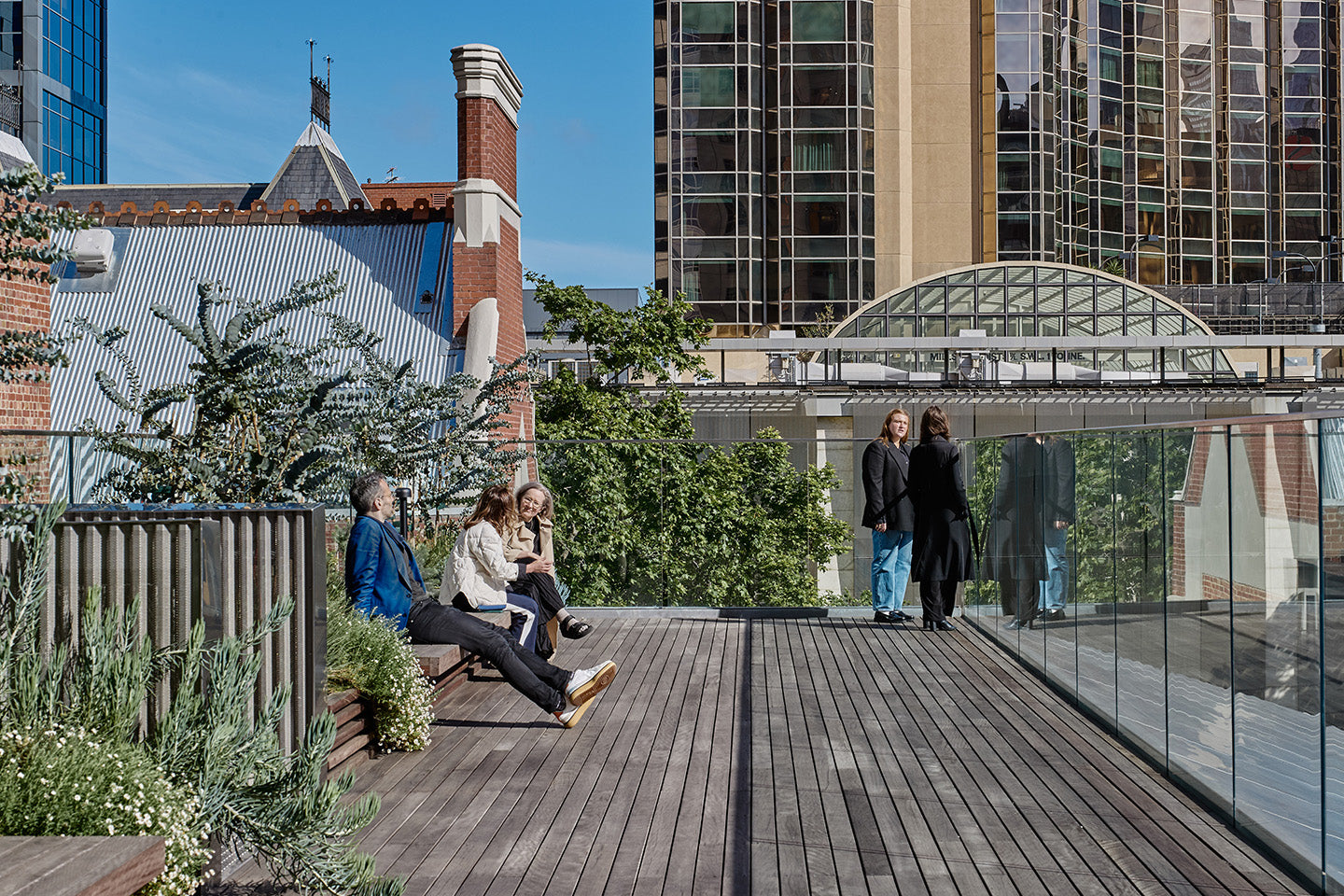 The rooftop's urban garden is a place take a breather amongst nature in the middle of the city. Photography © Peter Bennetts c/o Hassell.
