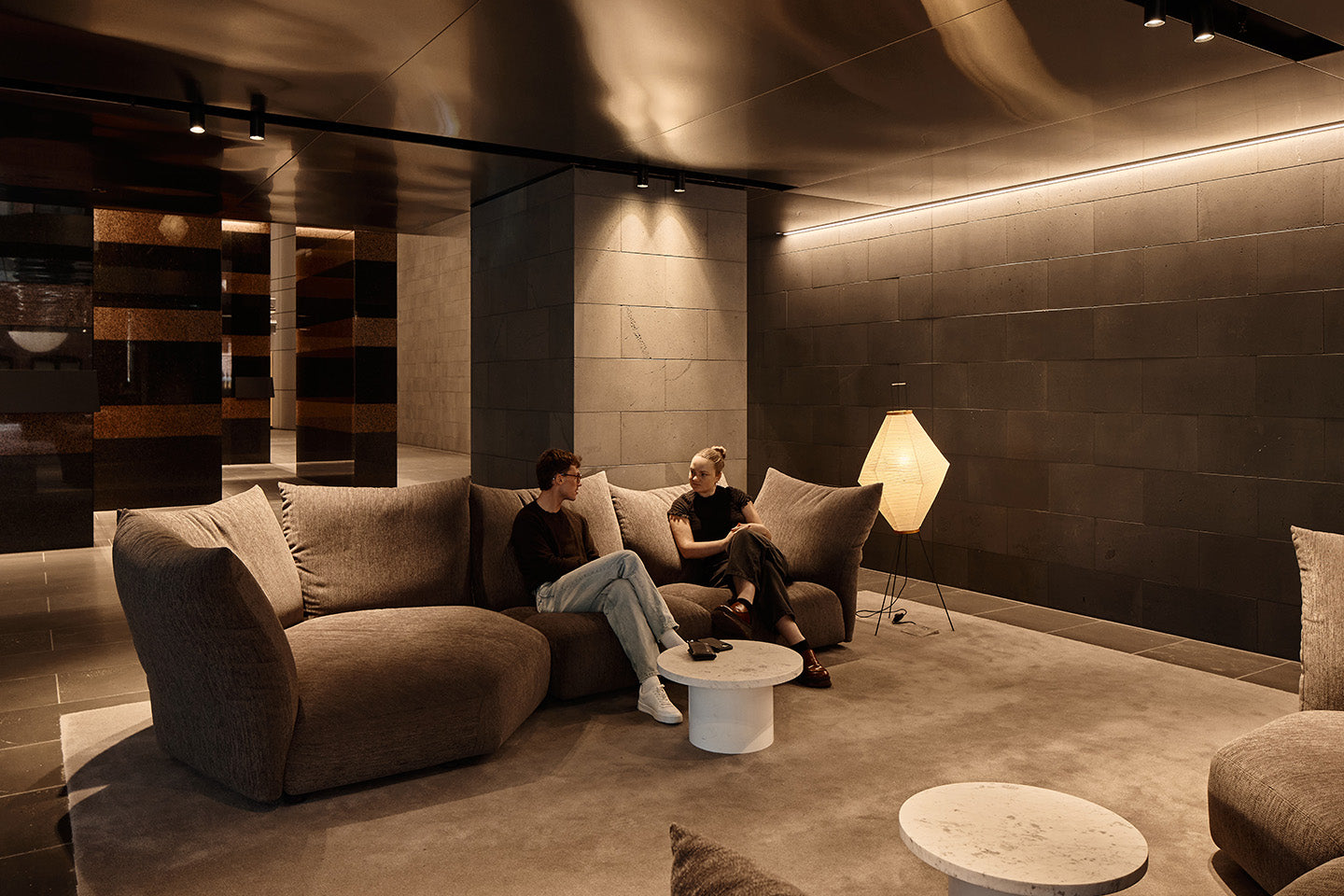 The Standard sofa by Edra is designed for relaxed conversation. Photography © Peter Bennetts c/o Hassell.
