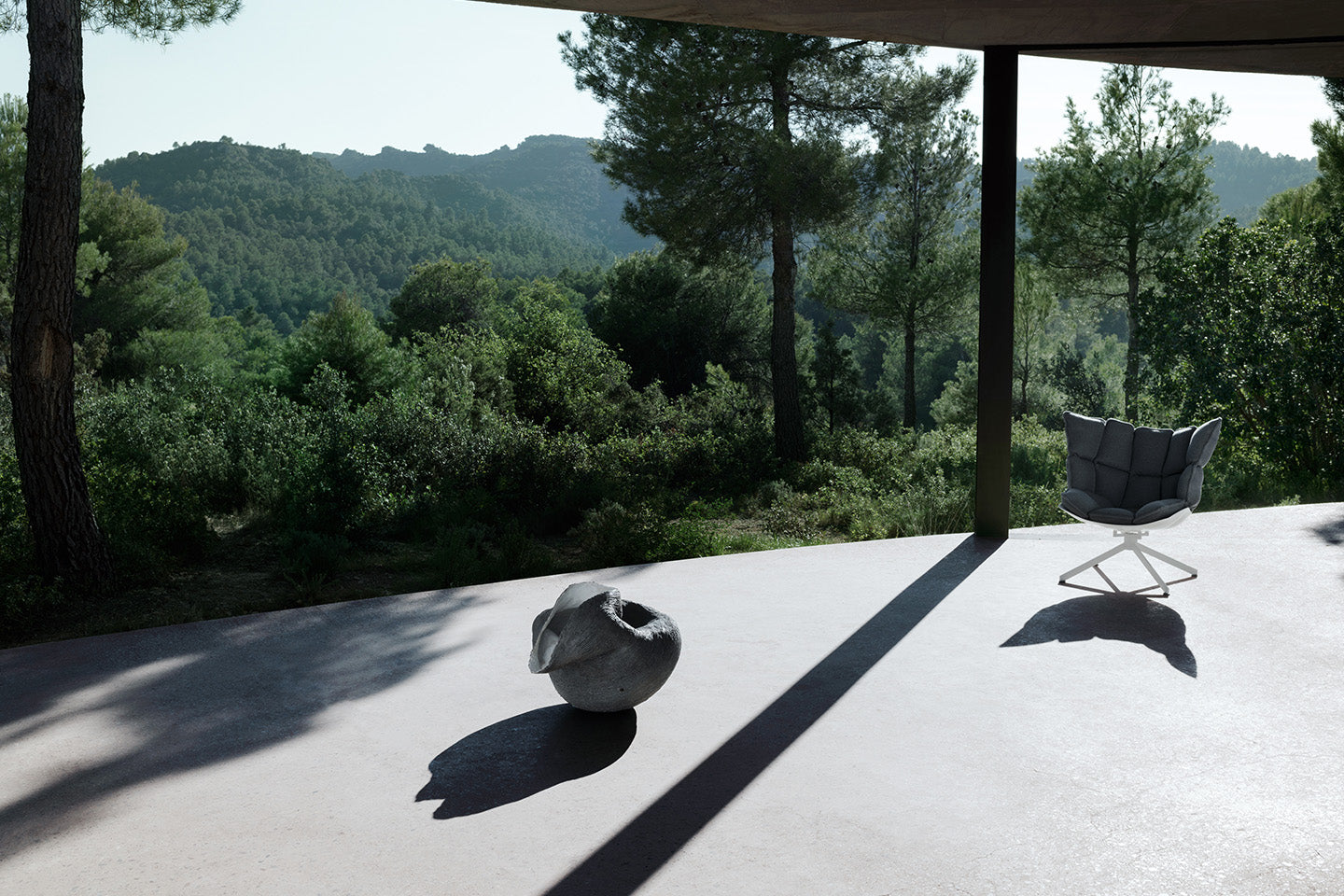 The Husk chair designed by Patricia Urquiola, photographed at the Solo House by OFFICE Kersten Geers David Van Severen in Spain's Matarraña region. Photograph © Tommaso Sartori c/o B&B Italia.
