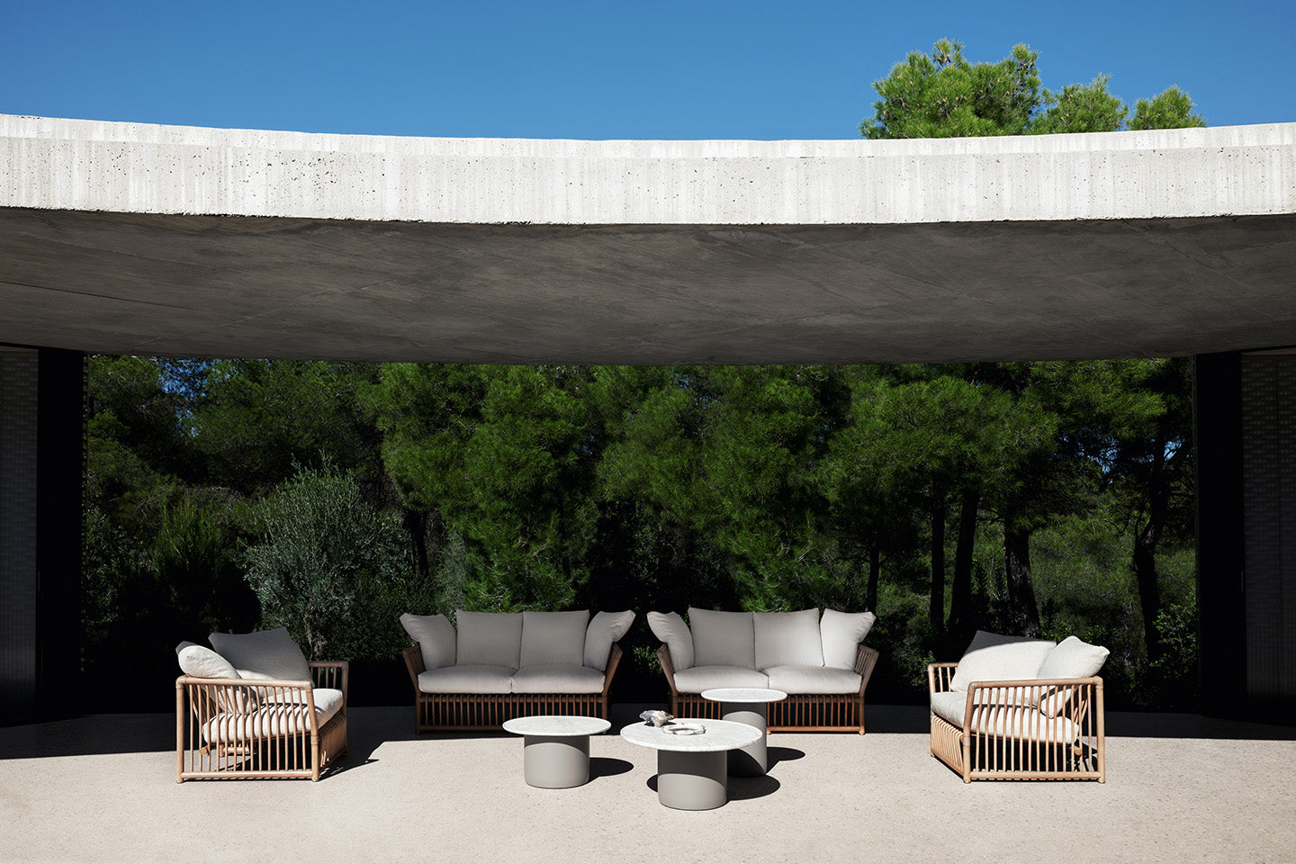 Softcage by Mario Bellini is the full-circle  development of the designers 1975 experiments with rattan. Photograph © Tommaso Sartori c/o B&B Italia.
