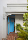 Colour begins at the vibrant blue front door of the inner-city terrace in Sydney by interior designer Josie Simpson, Altus Design Studio. Photo © Prue Ruscoe.
