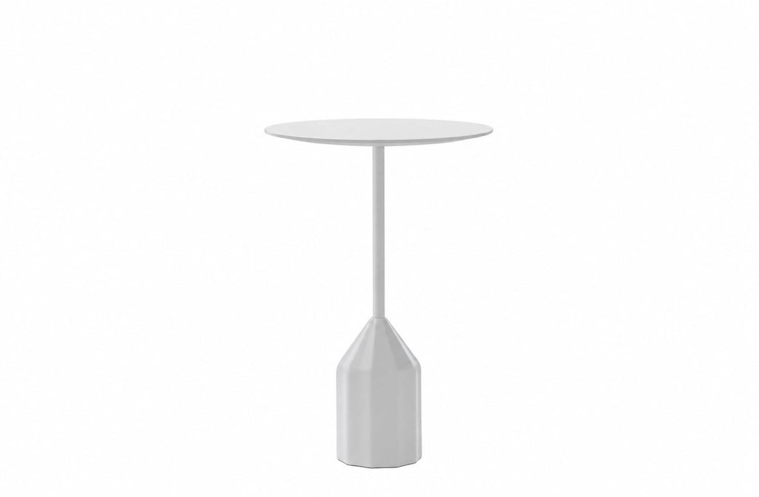 Side Table Height 50 cm / Smooth Lacquered White