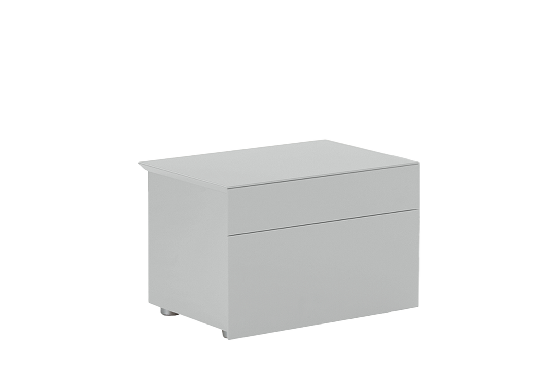 63x46.5x43 cm / Bedside Table with 2 Drawers 63 cm / Mat Lacquered Ghiaccio
