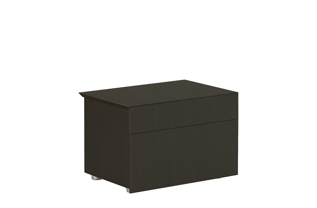 63x46.5x43 cm / Bedside Table with 2 Drawers 63 cm / Spessart Oak