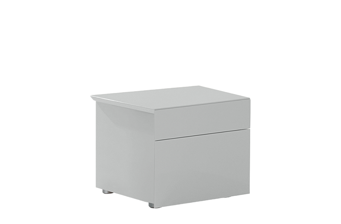 51x46.5x43 cm / Bedside Table with 2 Drawers 51 cm / Mat Lacquered Ghiaccio