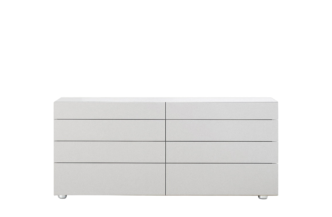161.1x52.5x70 cm / Chest of 8 Drawers / Mat Lacquered Bianco