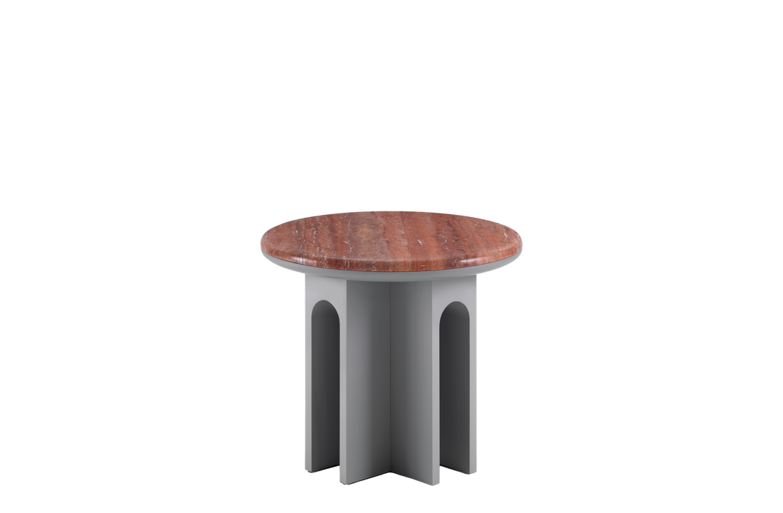 Travertino Rosso Marble / Grey RAL 7036 Lacquered