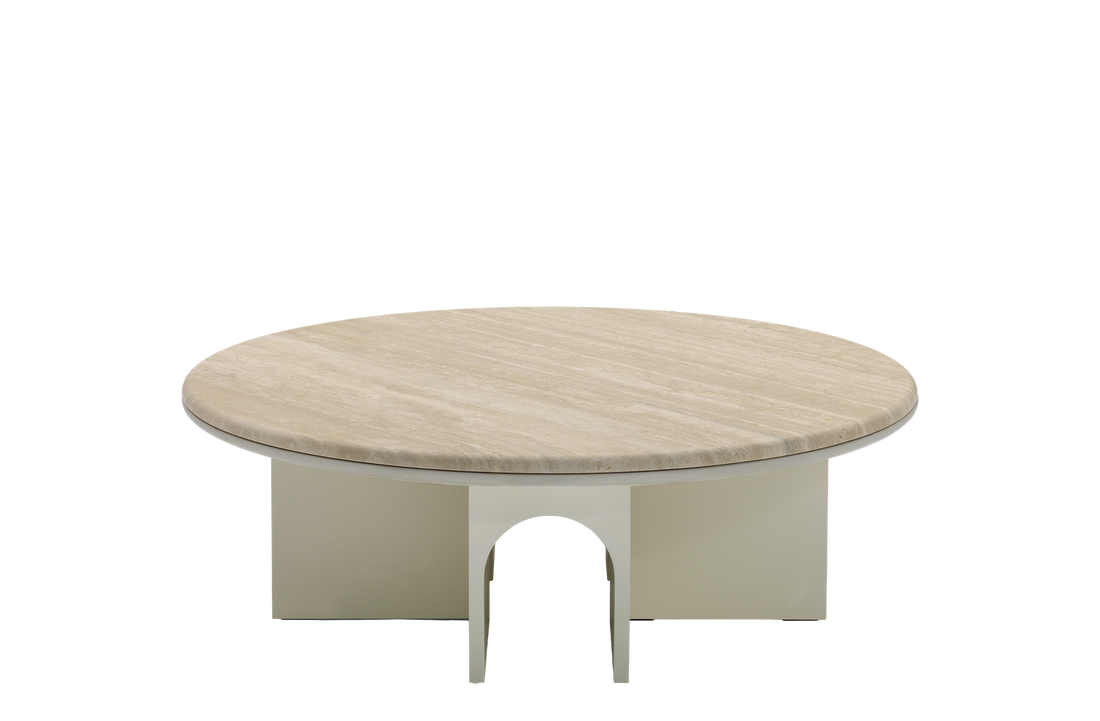 Travertino Romano Marble / Birch RAL 1013 Lacquered