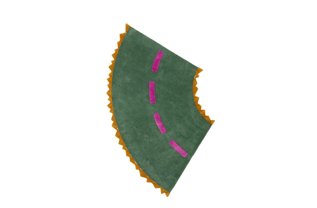 Curve 235 x 235 cm / A61 Indian yellow / armoured grey / raspberry pink