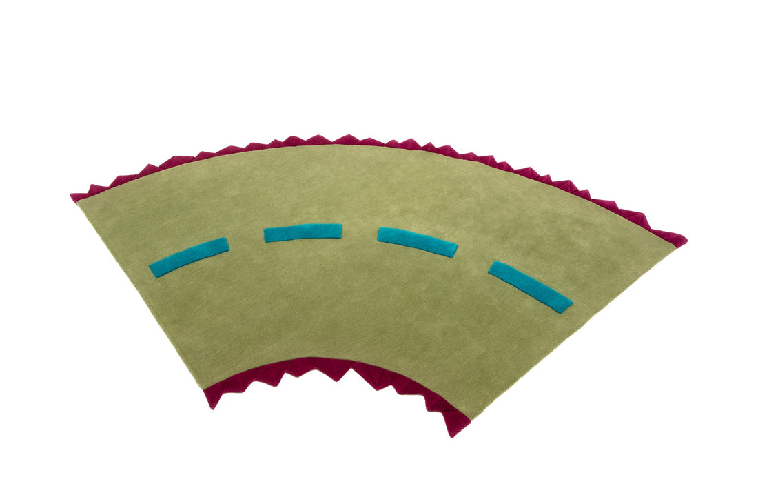 Curve 235 x 235 cm / A62 telemagenta / pastel grey / turquoise