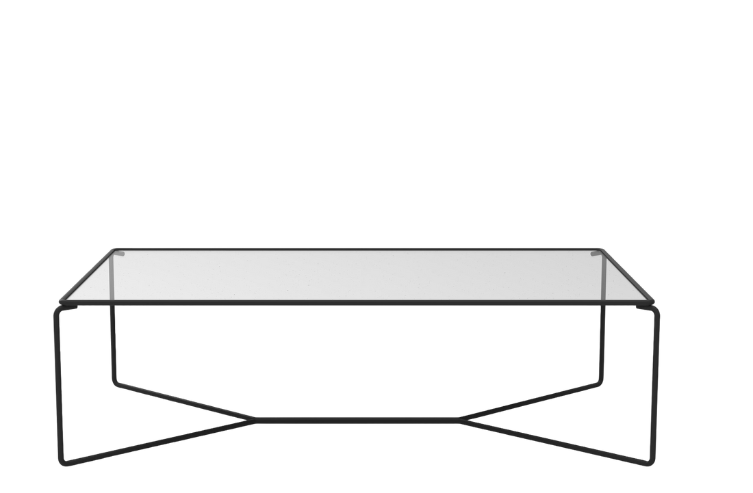 Black lacquered metal / Extra-Clear Glass