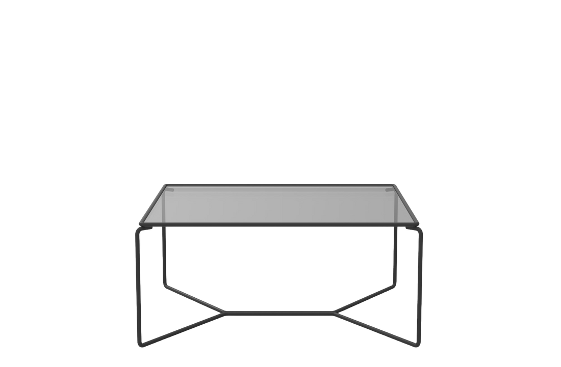 Black lacquered metal / Fume Glass