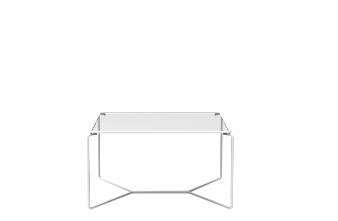White lacquered metal / Extra-Clear Glass