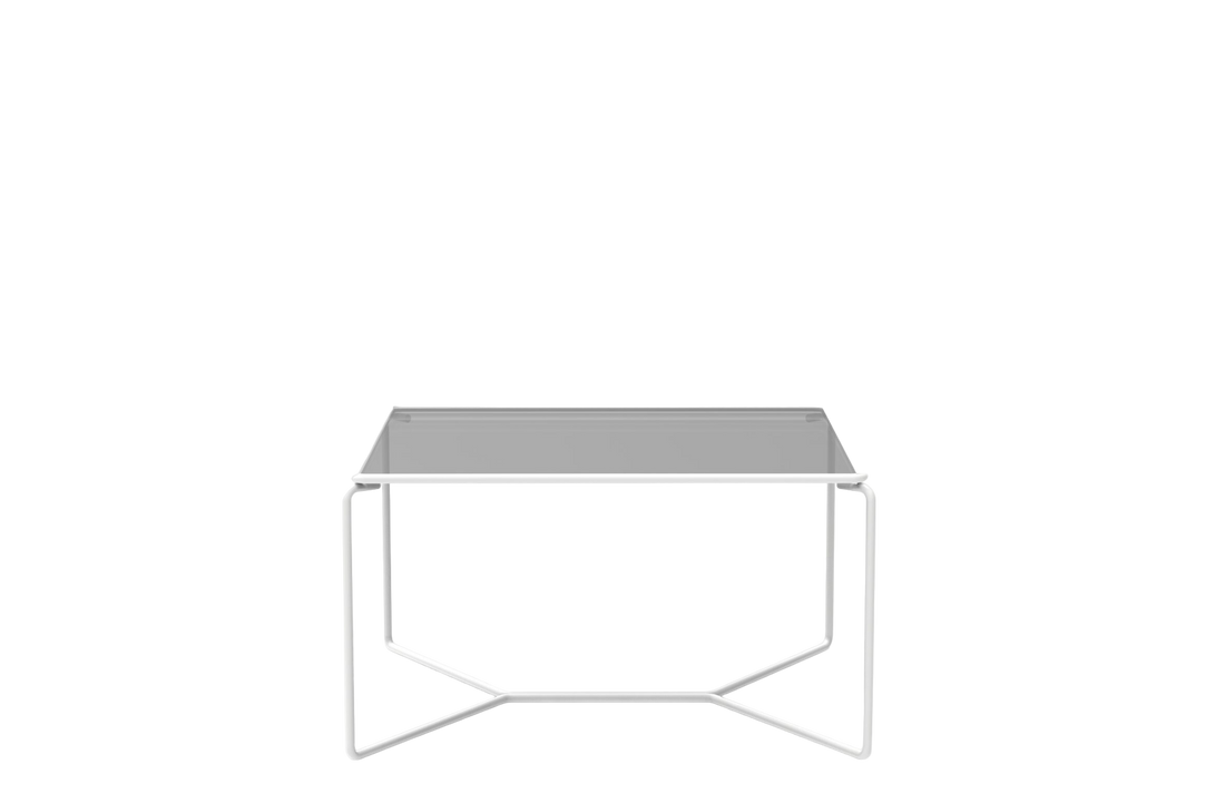 White lacquered metal / Fume Glass