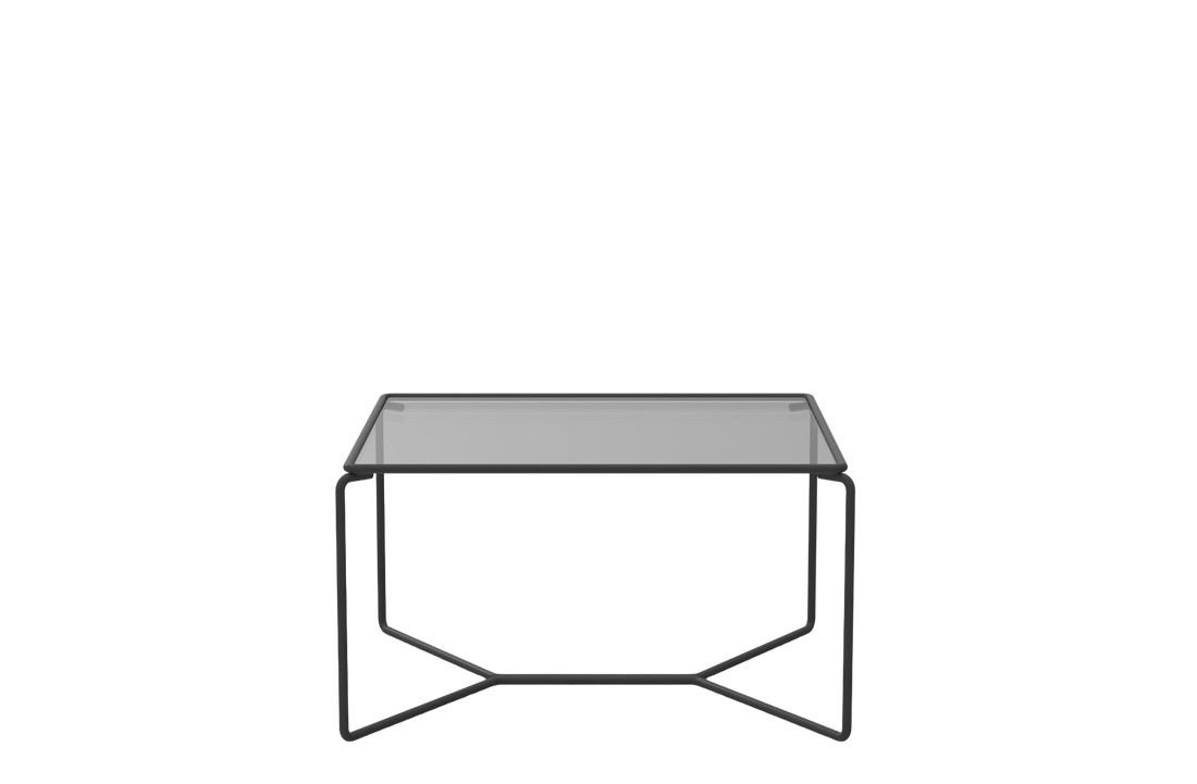 Black lacquered metal / Fume Glass