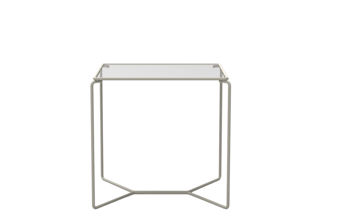 Grey lacquered metal / Extra-Clear Glass
