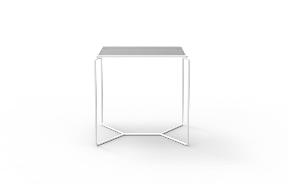 RAL 9016 White lacquered metal / Fume Glass