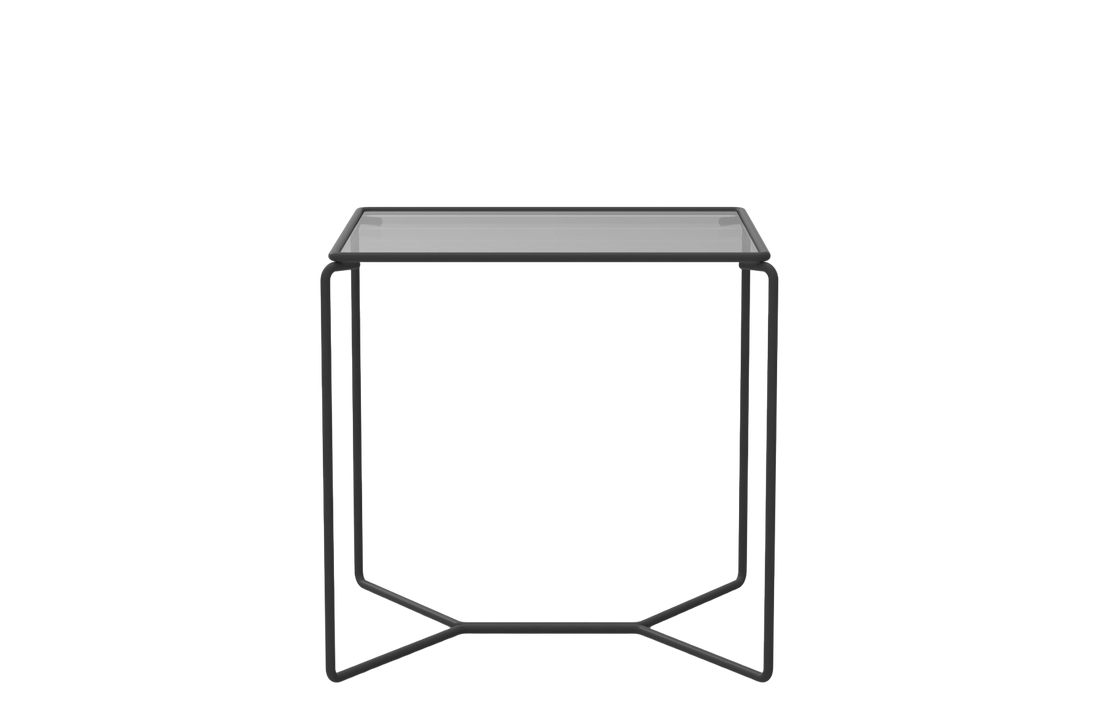 Black lacquered metal / Fume Glass