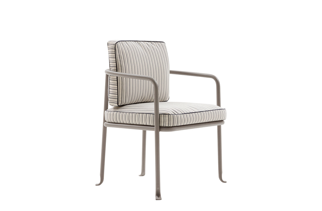 Dove Grey Painted / SOLANO NARROW STRIPE Dark Grey Cream White Fabric / Dark Grey