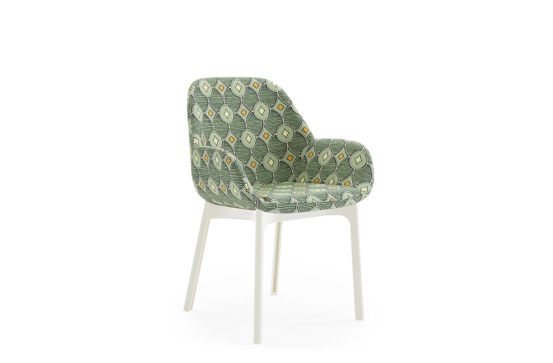 White/Pistachio Rubelli Quatrefoil Fabric