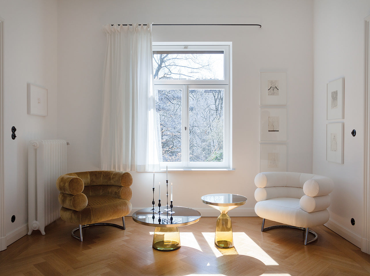 ClassiCon Bell coffee table and Bibendum armchair.
