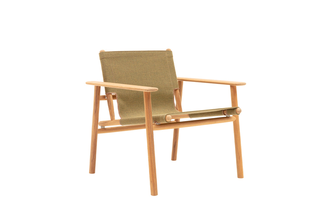 LAMAR Moss Green Fabric / Natural Teakwood / Stainless Steel