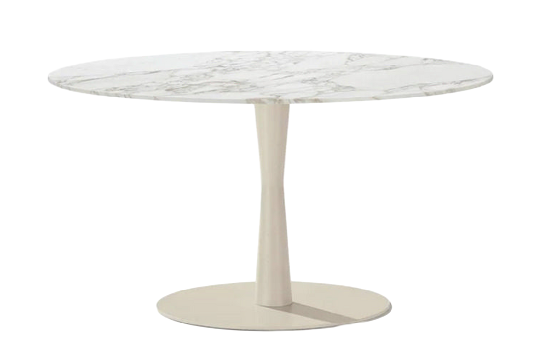 Ø123x74 cm / Table Finish 1 / Mat Lacquered Canapa Base + Mat Marble Calacatta Oro Top