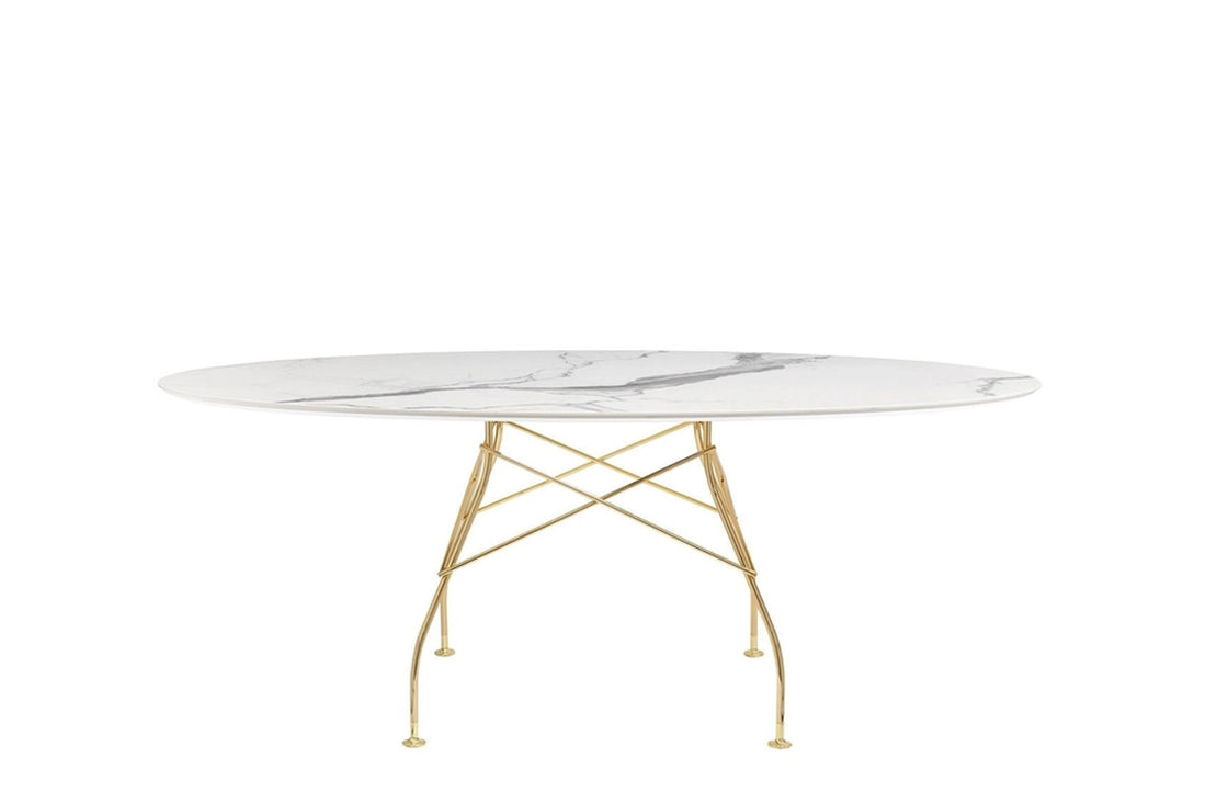 Gold / White Stoneware with Marble Finish
