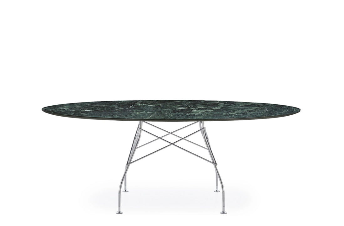Chrome / Green Stoneware with Marble Finish
