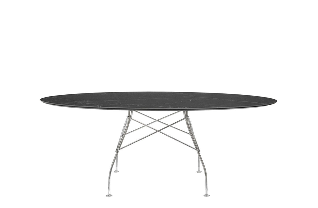 Chrome / Black Stoneware with Marble Finish