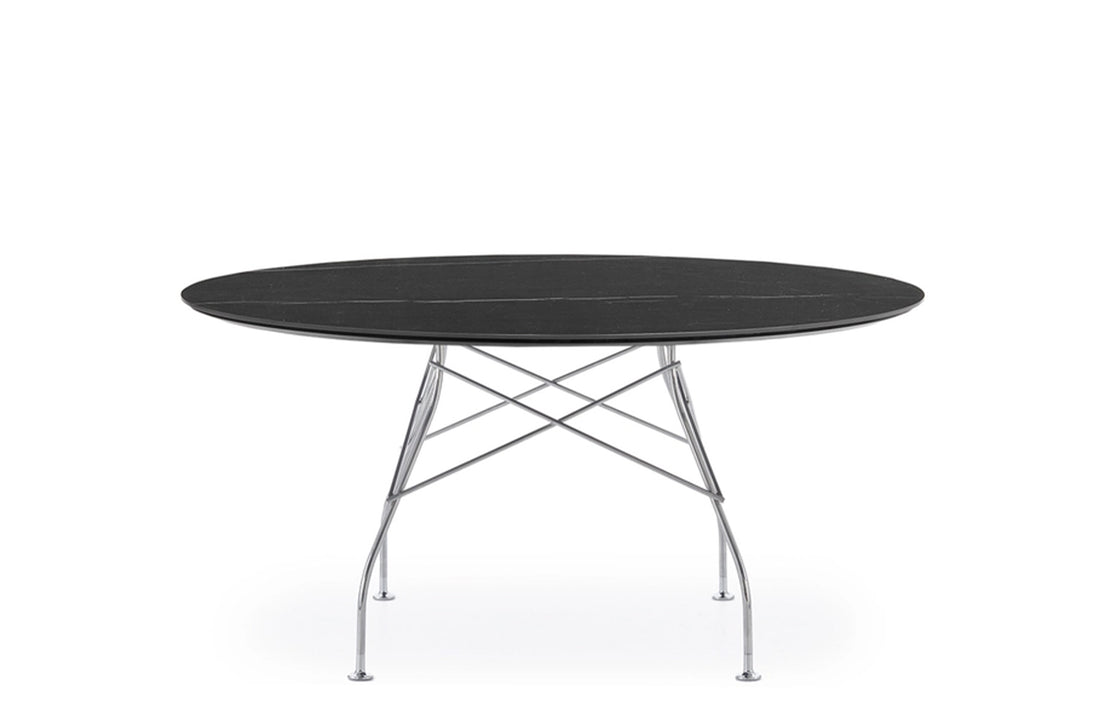 Chrome / Black Stoneware with Marble Finish