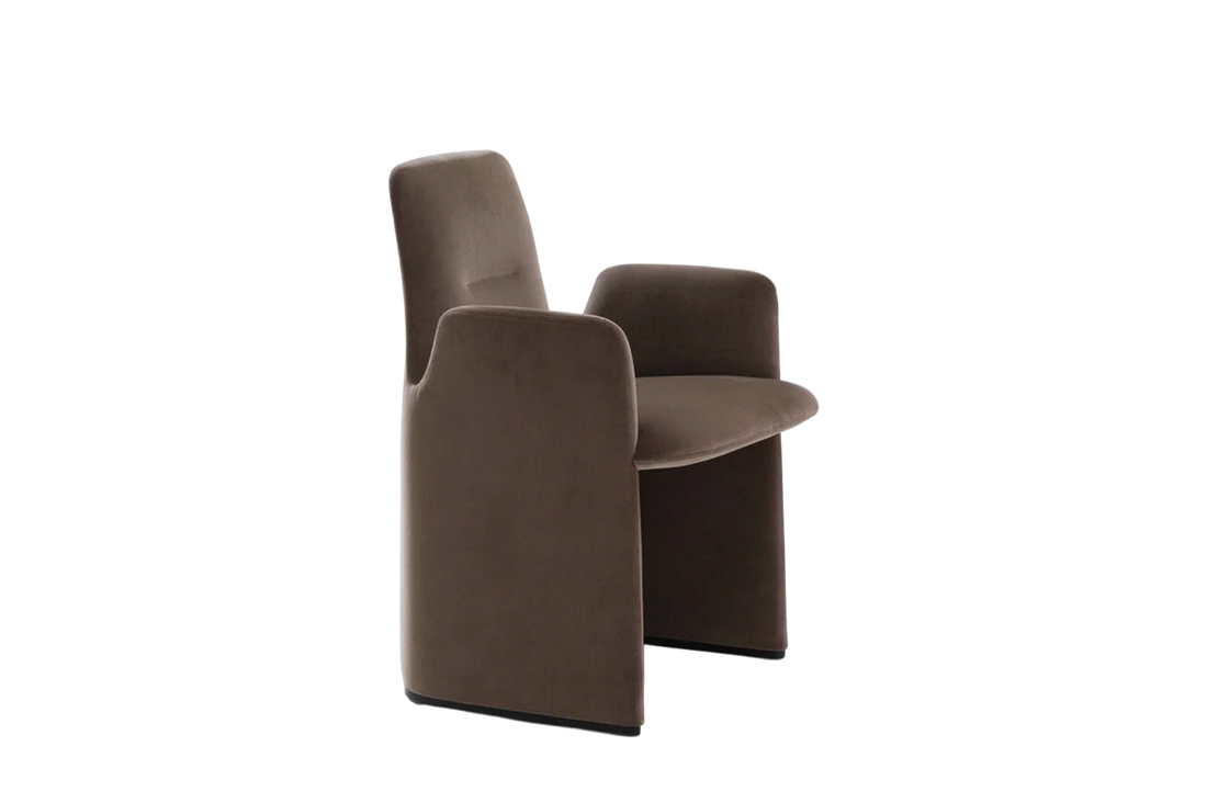 57.5x61x83.5 cm / Chair with Armrests / PERSIA Visone Fabric Fabric