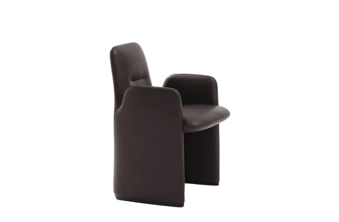 57.5x61x83.5 cm / Chair with Armrests / SOFT Prugna Leather