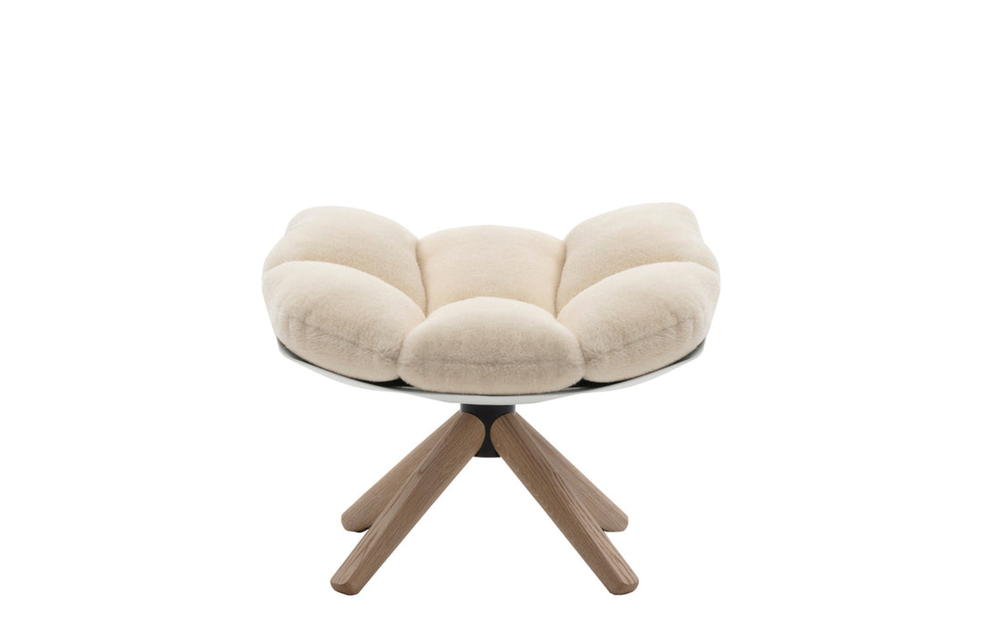 68x55x45 cm / MILO Natural Fabric / White Shell/Brushed Light Oak