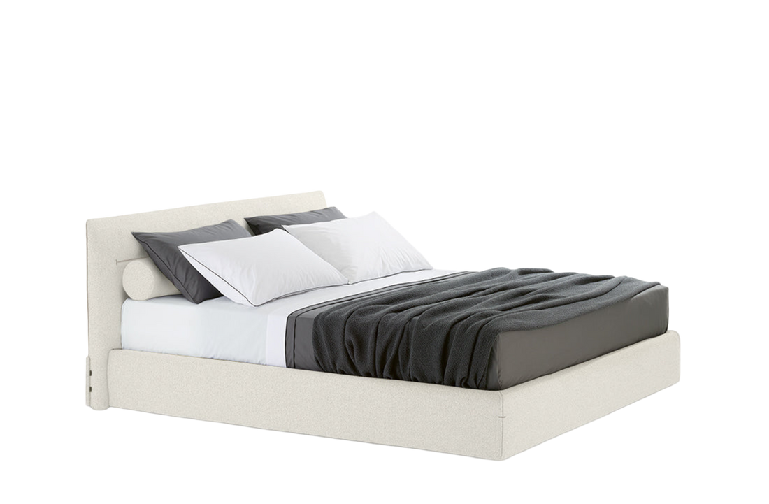188x216x96 cm / Bed for 160x200 cm Mattress (Sold Separately) / LIMA Sabbia Fabric with Colour Sahara Piping