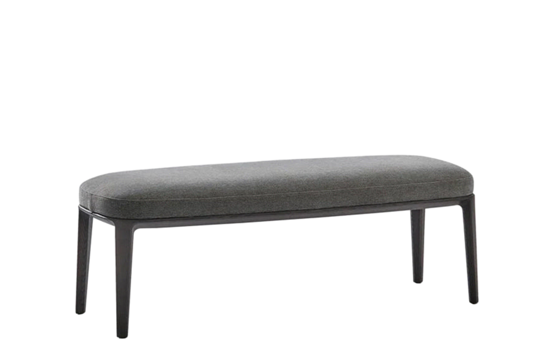 130x50x48 cm / Bench Wood 2 / NAXOS Roccia Fabric + Black Elm Structure