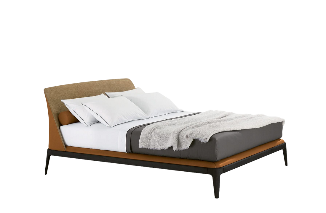 177x230x100 cm / Bed for 160x200 cm Mattress (Sold Separately) / NAXOS Prussia Fabric External and KITAMI Oceano Fabric Inner Headboard + NAXOS Prussia Fabric Cover Bed Frame