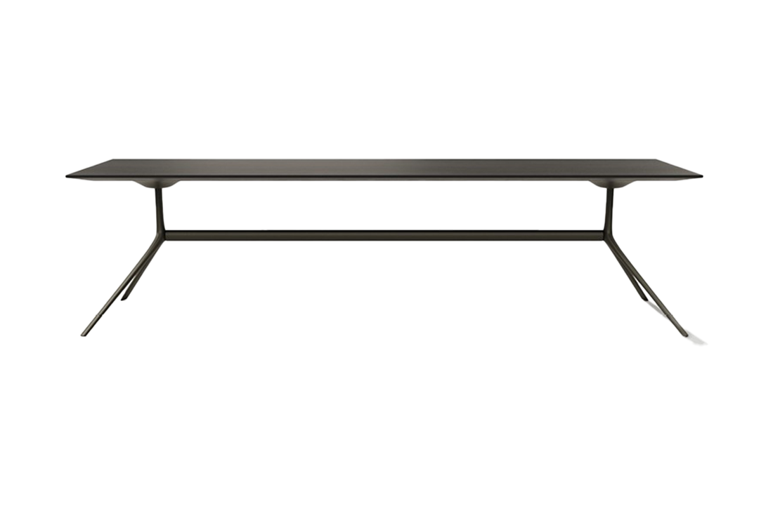 CO180A / Console Table / Black Elm Top + Mat Brown Nickel Structure