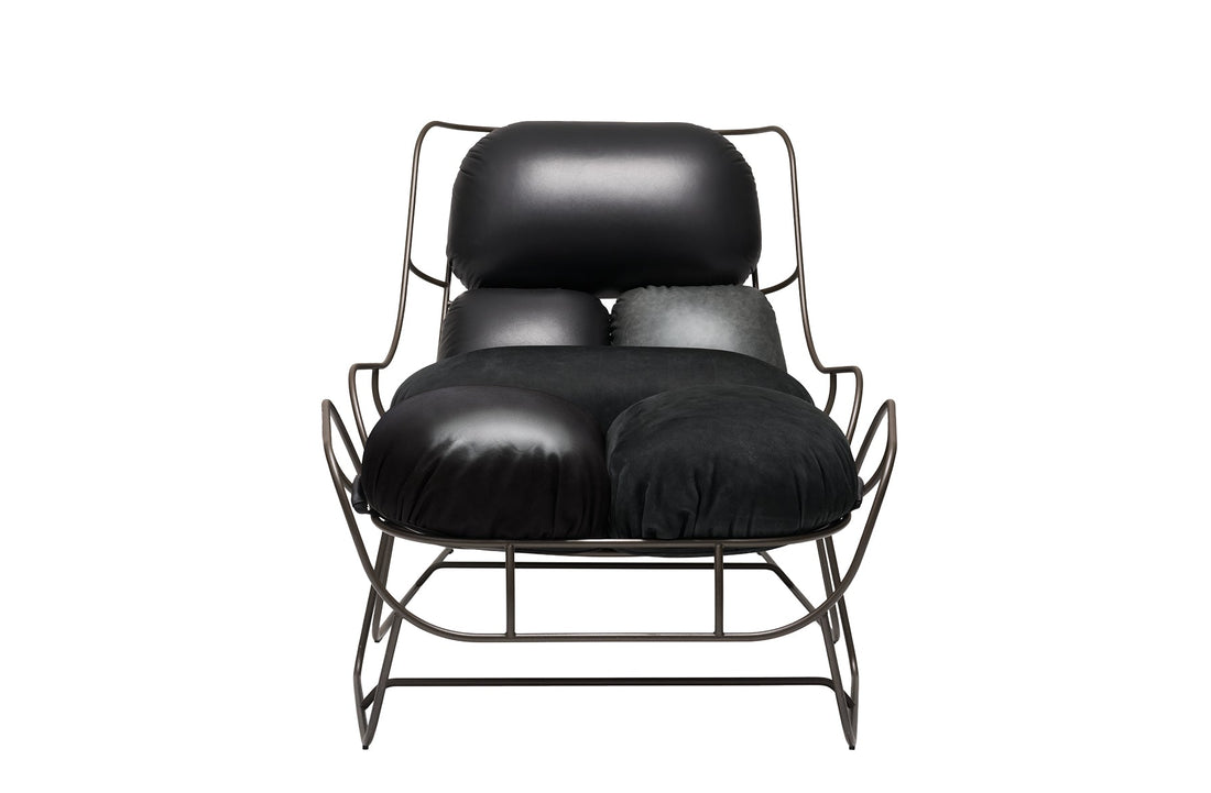 Armchair 85 x 108 x 84 cm / Leather – black (TIQ99001 / VIN91110 / NAB99111)