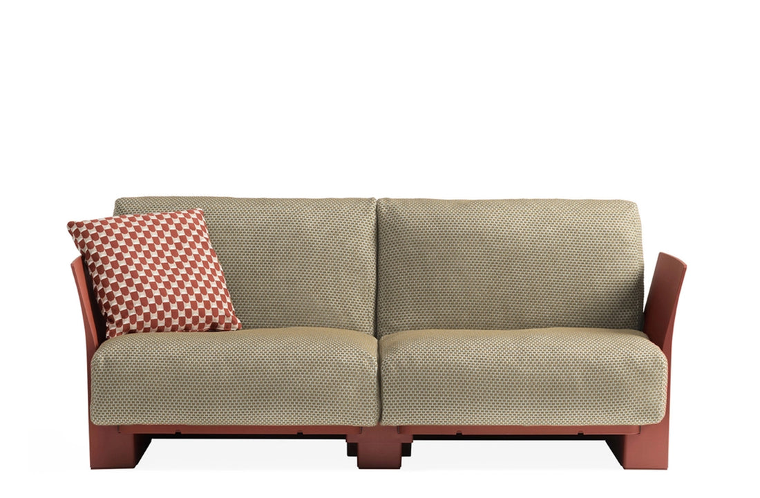 Burgundy/TAMBA Beige Fabric