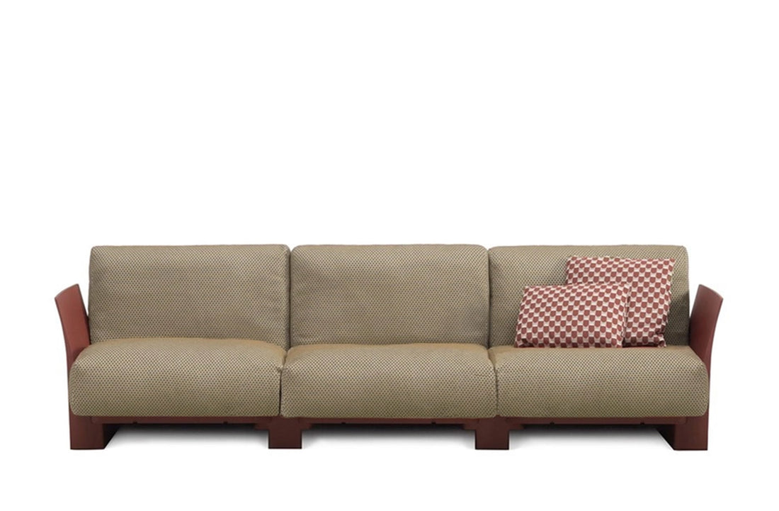 Burgundy/TAMBA Beige Fabric
