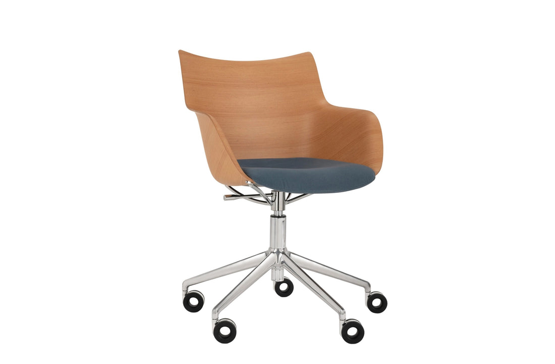 Basic Veneer Light Wood/Powder Blue/Chrome