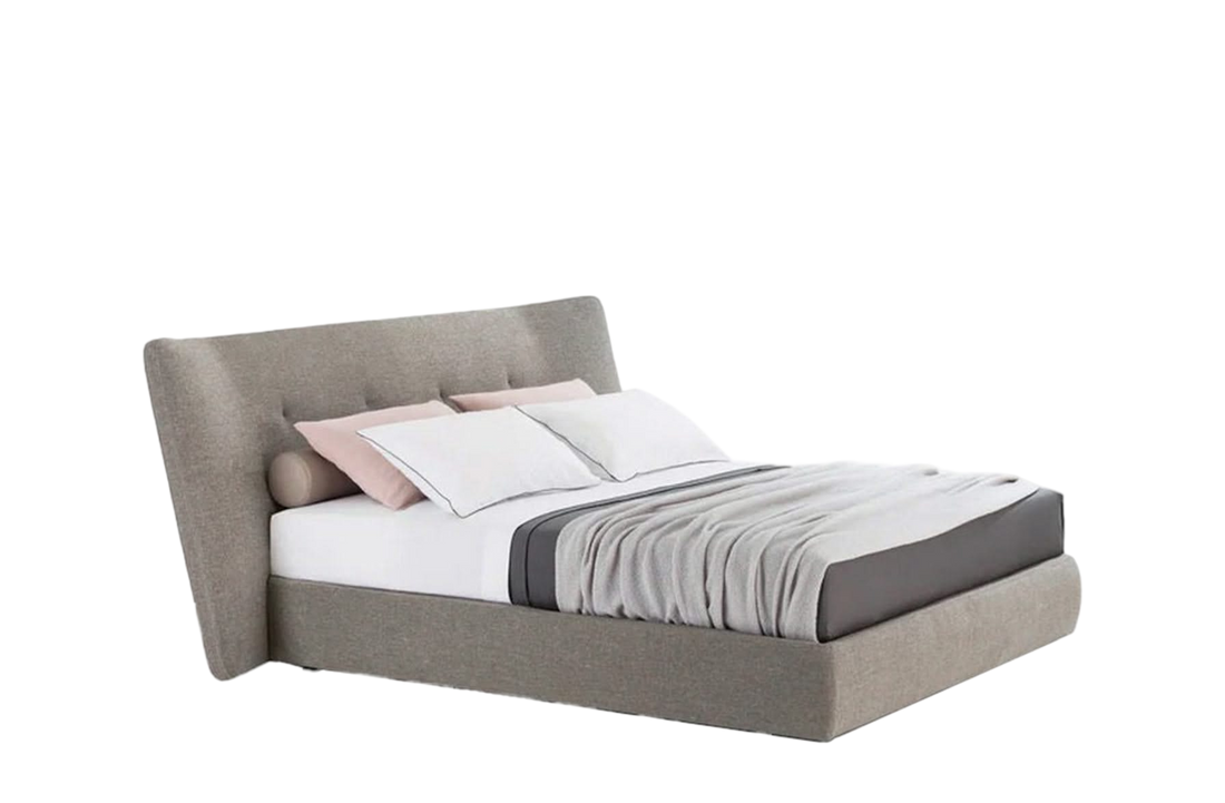 268.5x239.5x112.5 cm / Bed with Tip Up Storage for 180x200 cm Mattress (Sold Separately) / ARCADIA Tortora Fabric Cover
