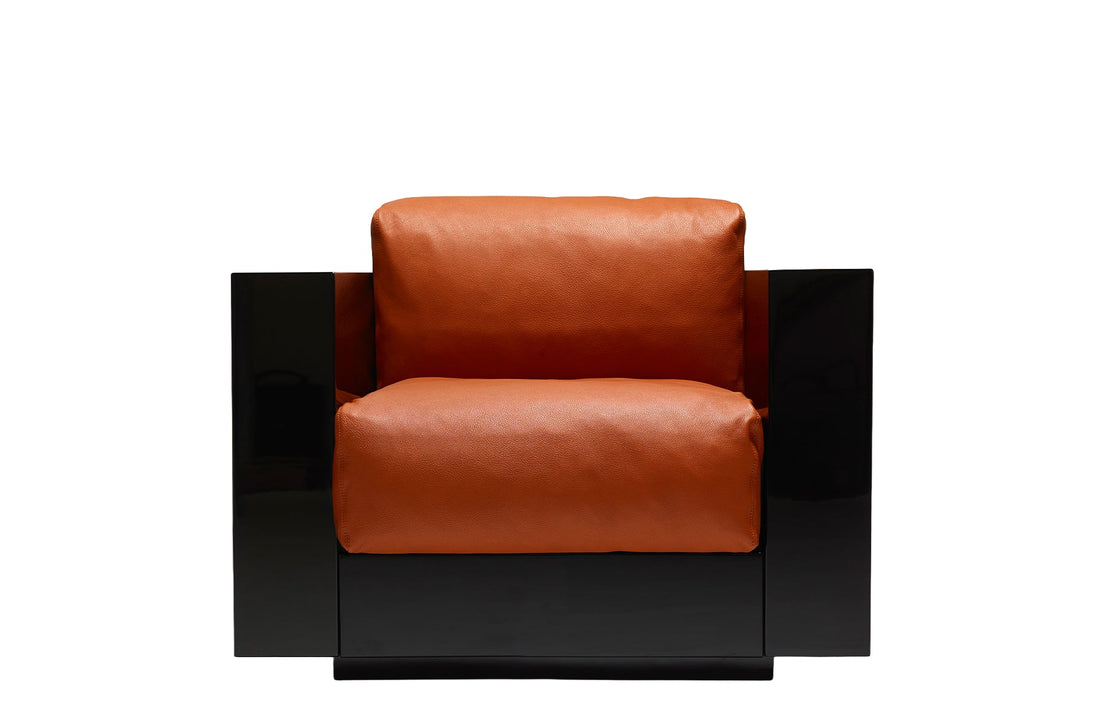 Armchair 90 cm (Saratoga 1) / Black / Leather BAL53001