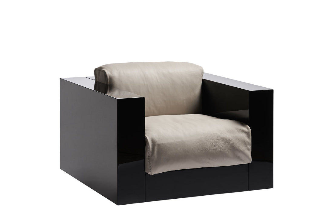 Armchair 90 cm (Saratoga 1) / Black / Leather NOR01038
